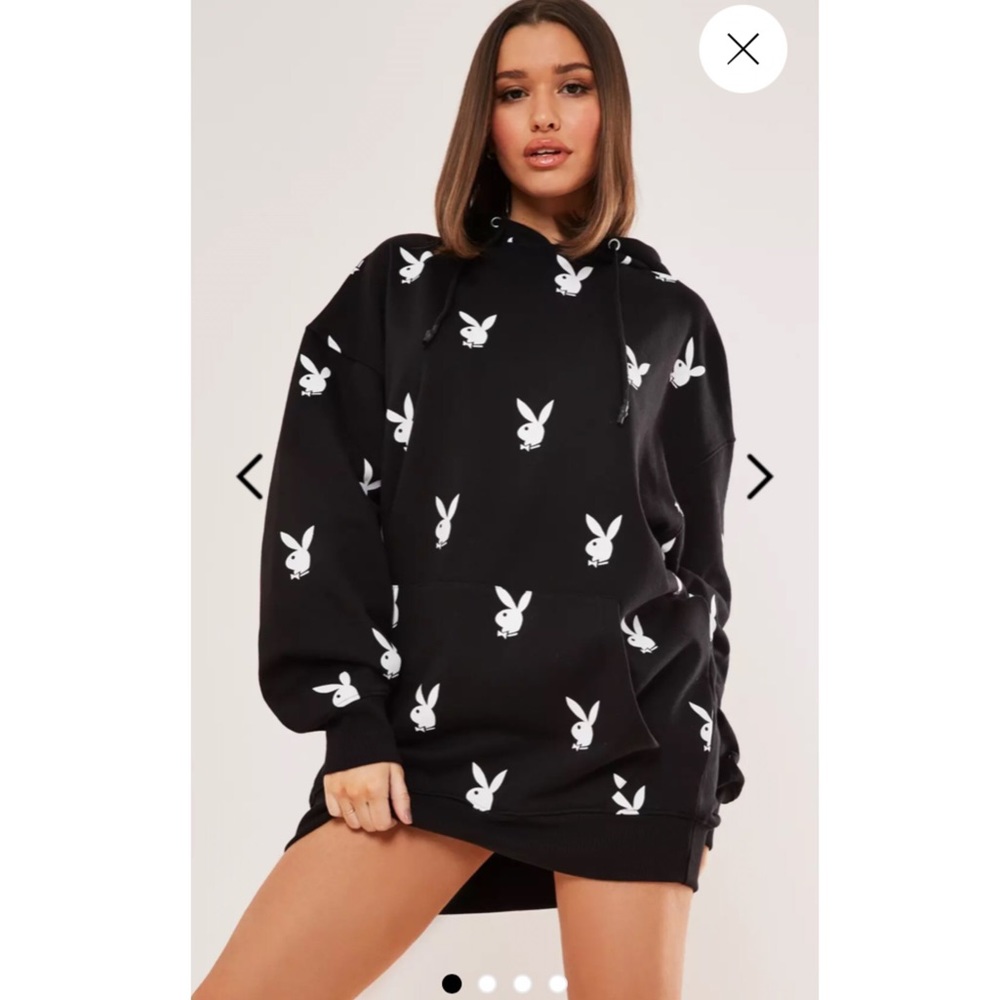NWT Playboy Black Hoodie Dress